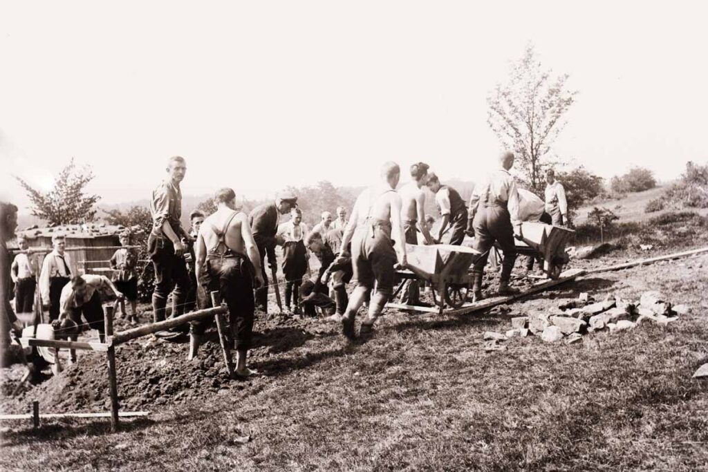 Steinberghaus, erste Erdarbeiten, August 1922