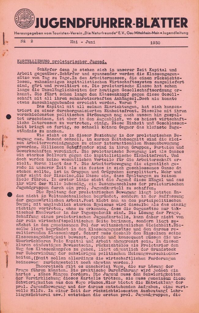 Jugendführerblätter Gau Mittelrhein Main Nr 2 1930 (Copy)