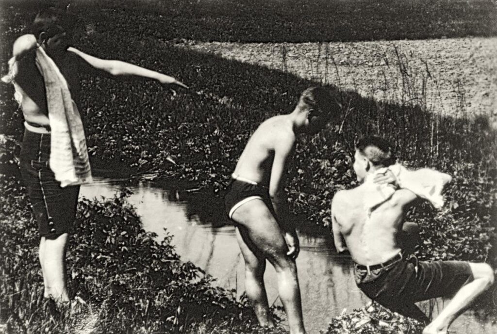 NF Mühlheim Wispertal 1929 vl Cousin Fitz Dahlheimer, Emil Stirnemann, Hans Neunobel Mirkes (Copy)