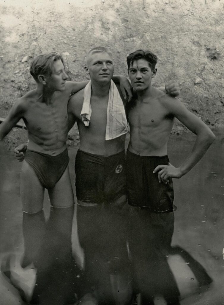 NF Roßdorf in der Prinz Heinrich Grube vlnr Heinrich Breitwieser, Fritz Emig, Heinrich Kirschenstein (