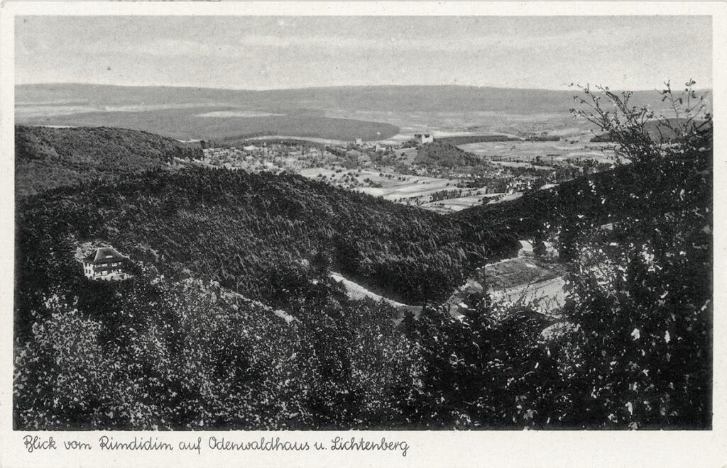 Naturfreunde Darmstadt Blick vom Rimdidim auf Lichtenberg vor 1933 (Copy)