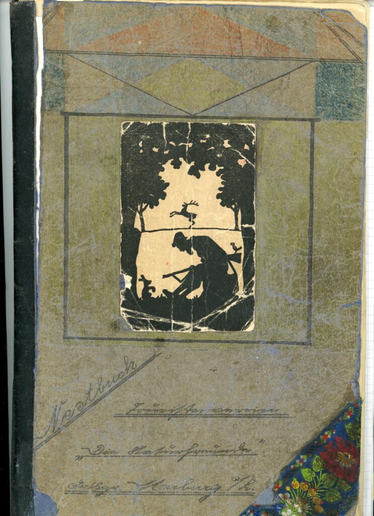 Naturfreunde Marburg, Titelseite des Nestbuchs der Narburger Hütte (Copy)