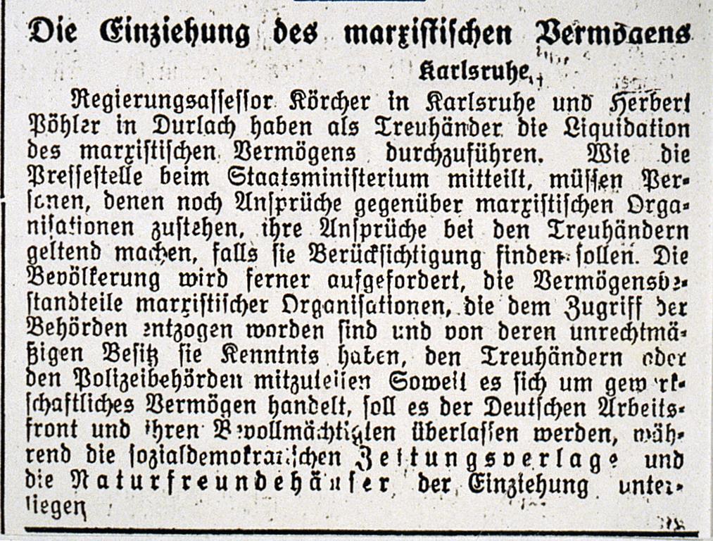 Naturfreunde Vilbel Artikel, Einziehung kommunistischen Vermögens Kopie (Copy)